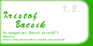 kristof bacsik business card